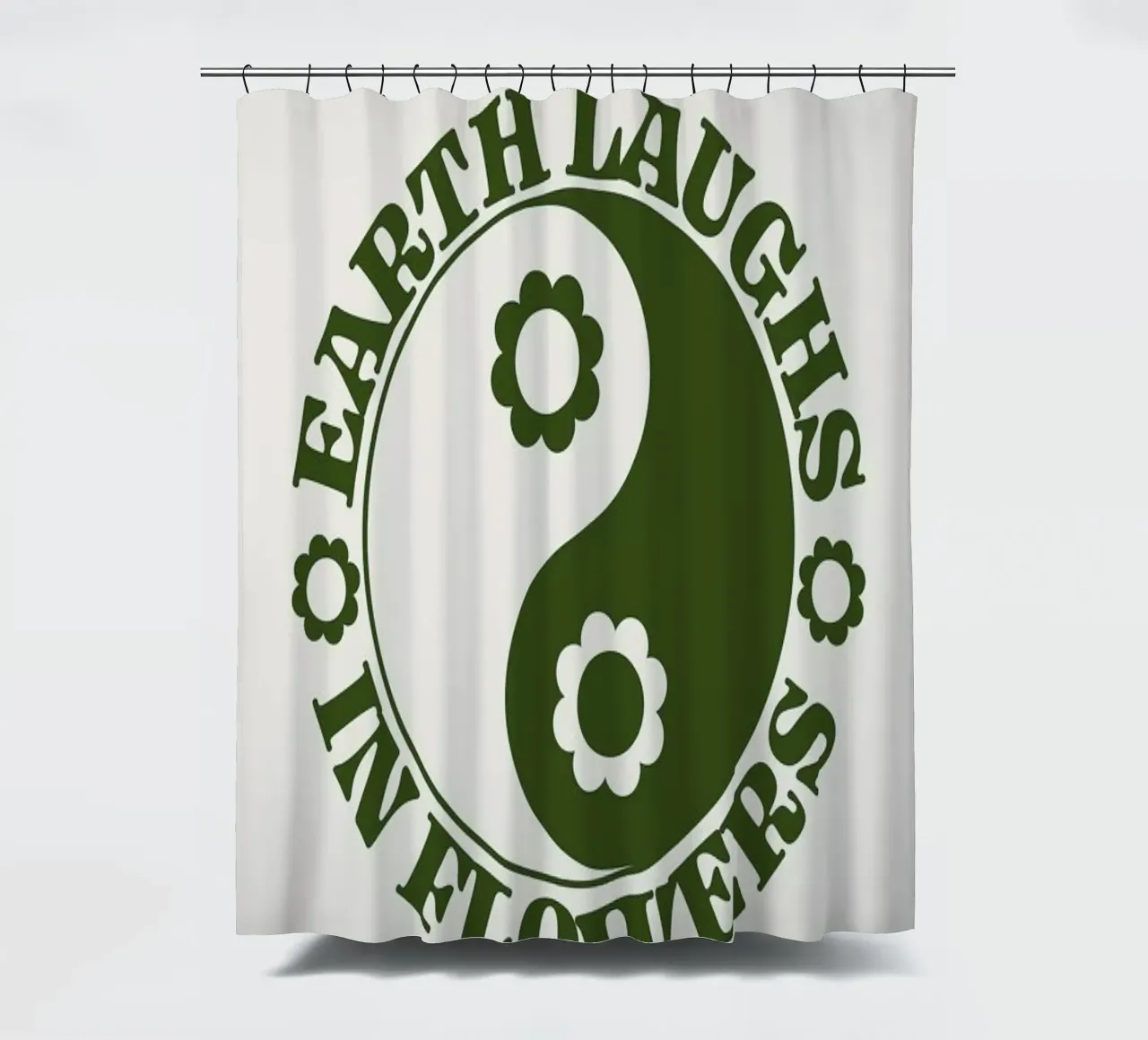 Heart Laughs In Flowers shower curtain by cafelab