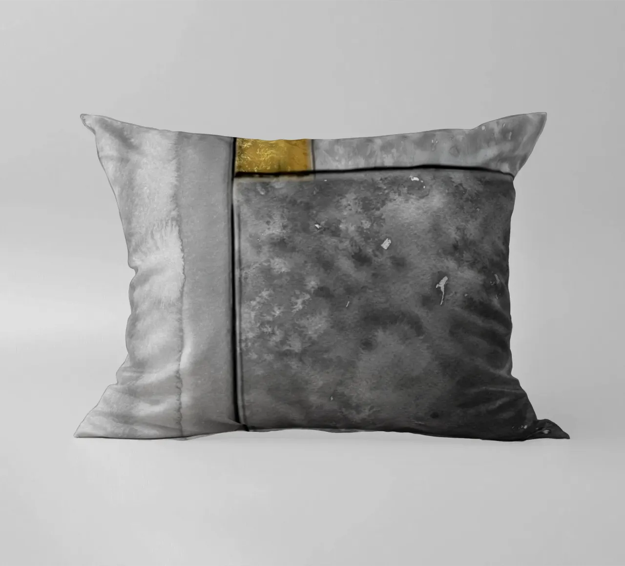 Abstract art gray a golden square cuscino da vintageshop