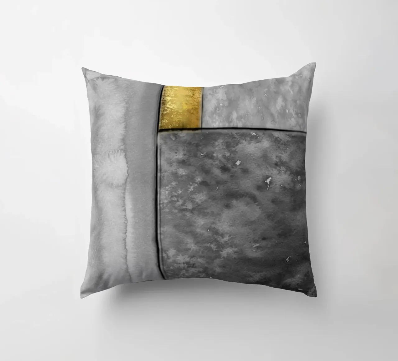 Abstract art gray a golden square cuscino da vintageshop