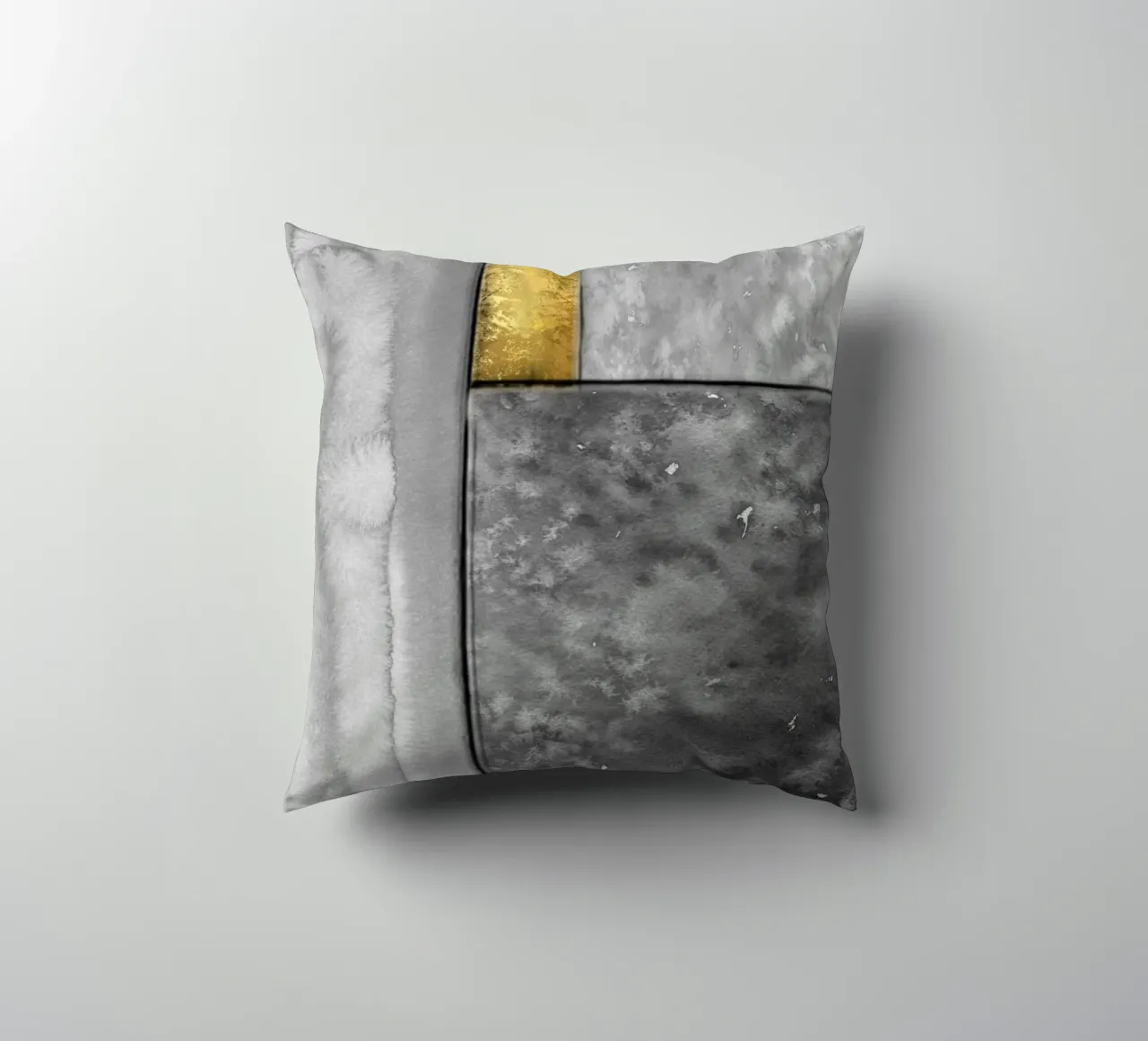 Abstract art gray a golden square cuscino da vintageshop