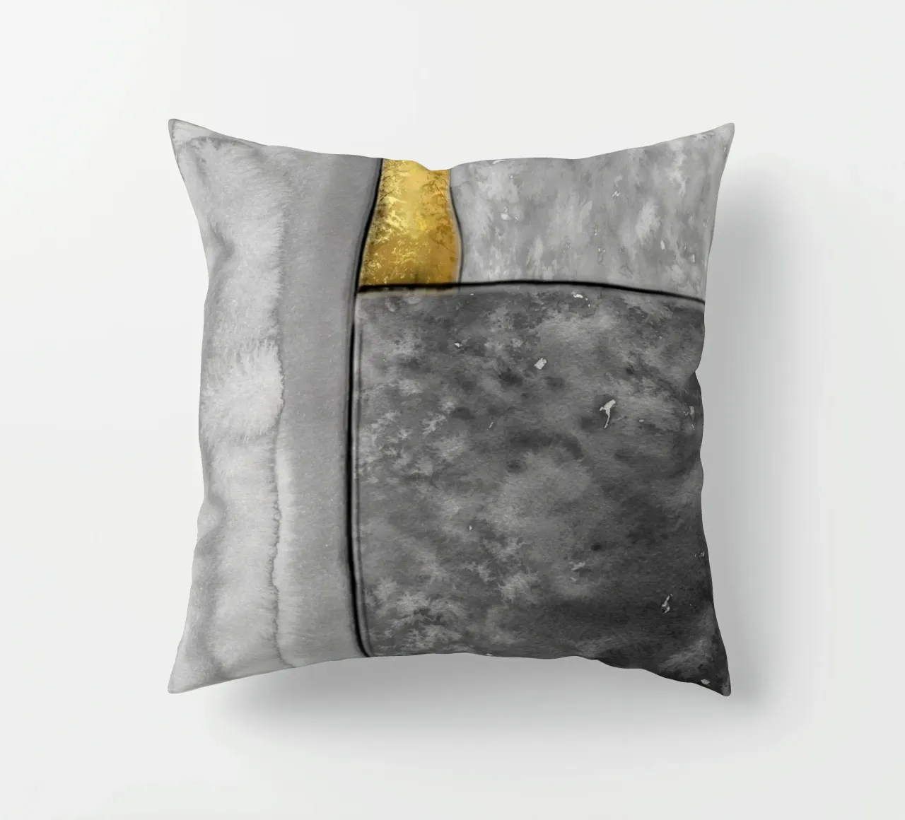 Abstract art gray a golden square cuscino da vintageshop