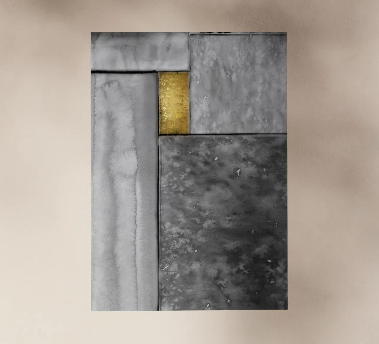 Abstract art gray a golden square pellicola backlit da vintageshop