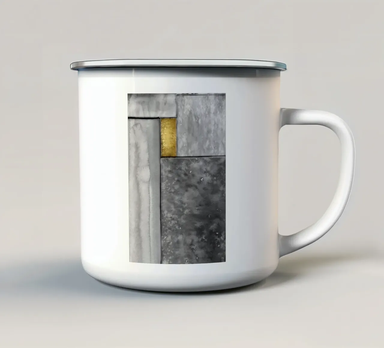 Abstract art gray a golden square tazza in smalto da vintageshop