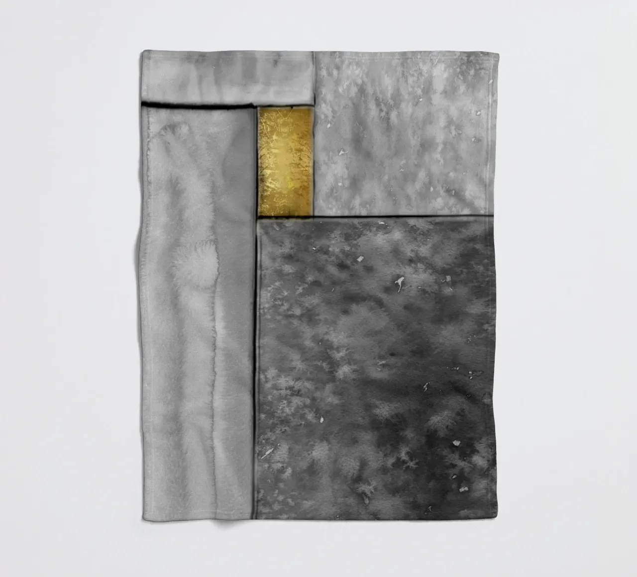 Abstract art gray a golden square coperta in pile da vintageshop