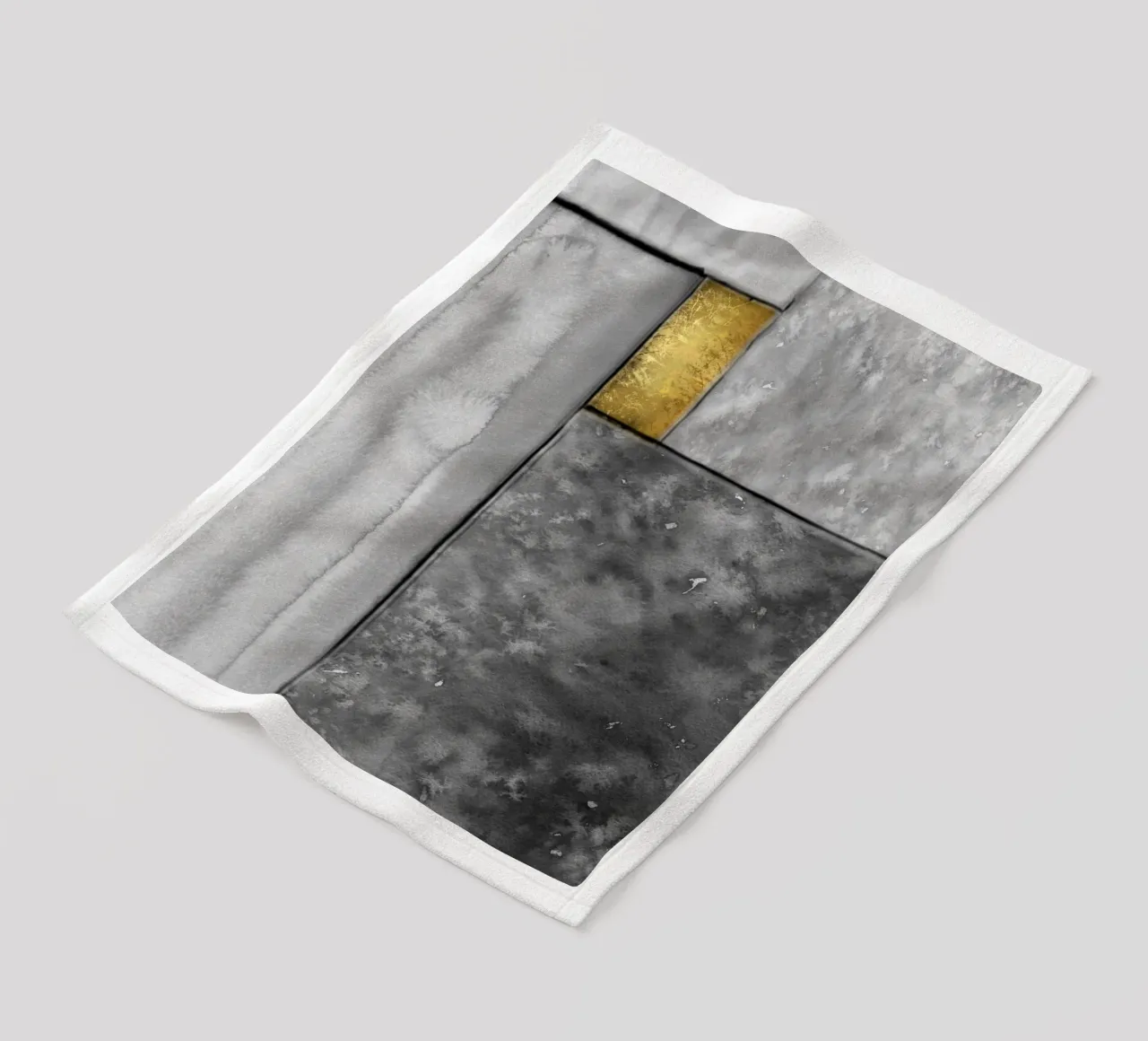 Abstract art gray a golden square coperta in pile da vintageshop