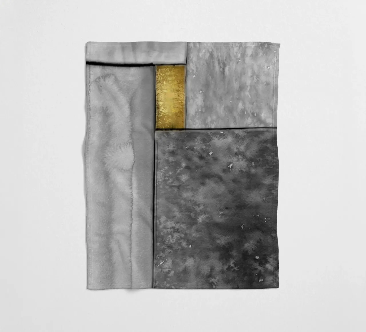 Abstract art gray a golden square coperta in pile da vintageshop