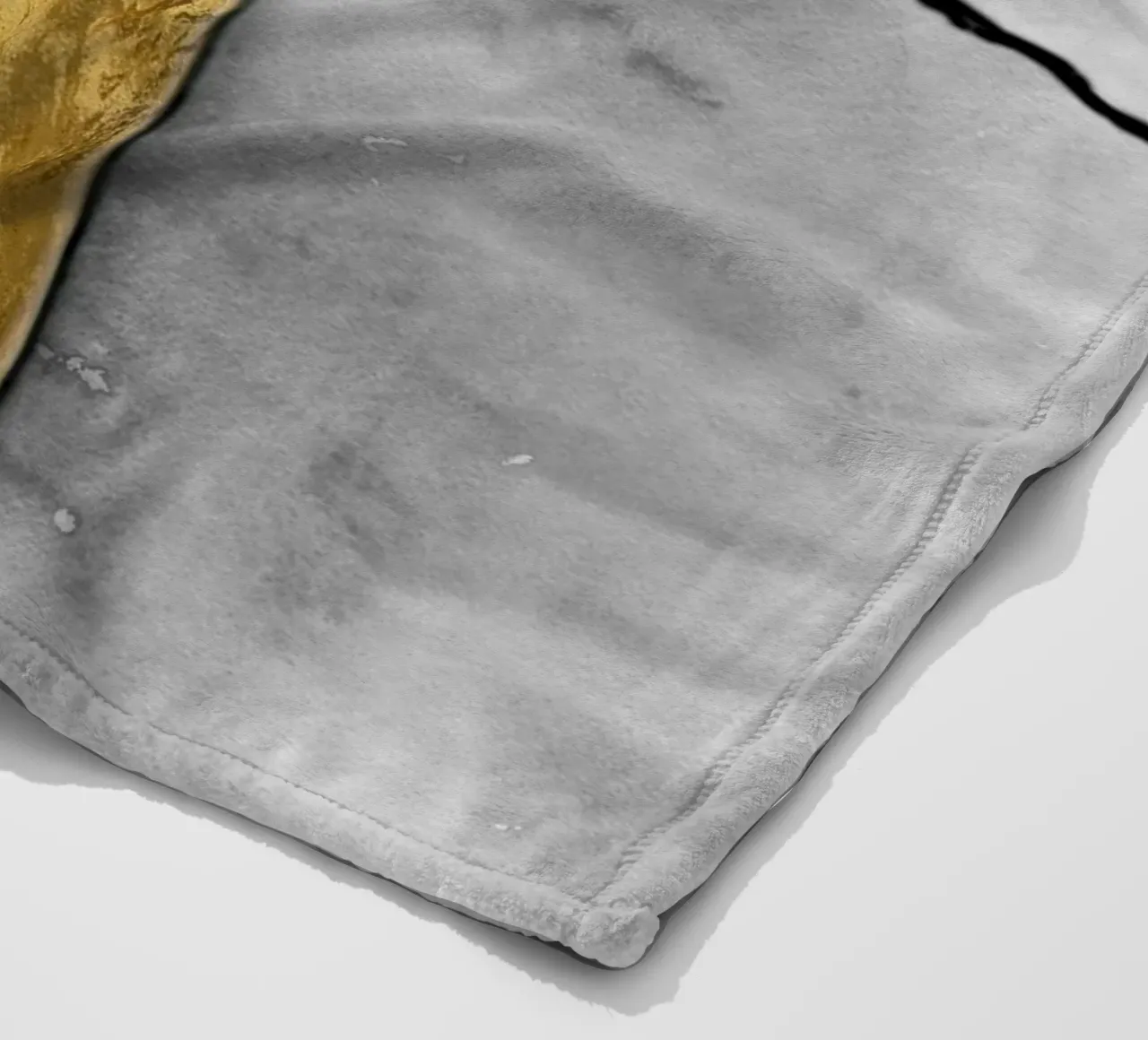 Gray abstract art a golden rectangle coperta in pile da vintageshop