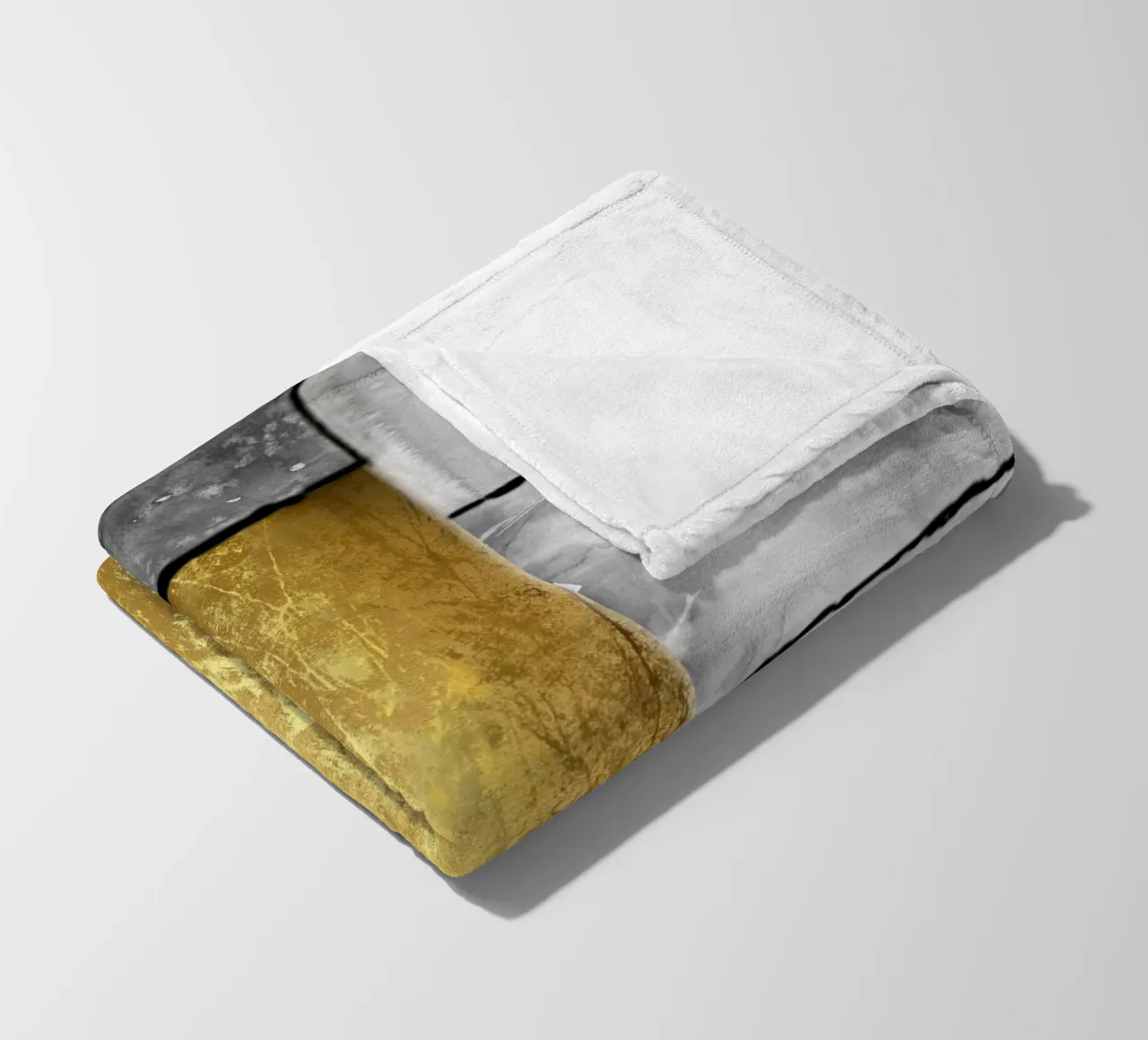Gray abstract art a golden rectangle coperta in pile da vintageshop