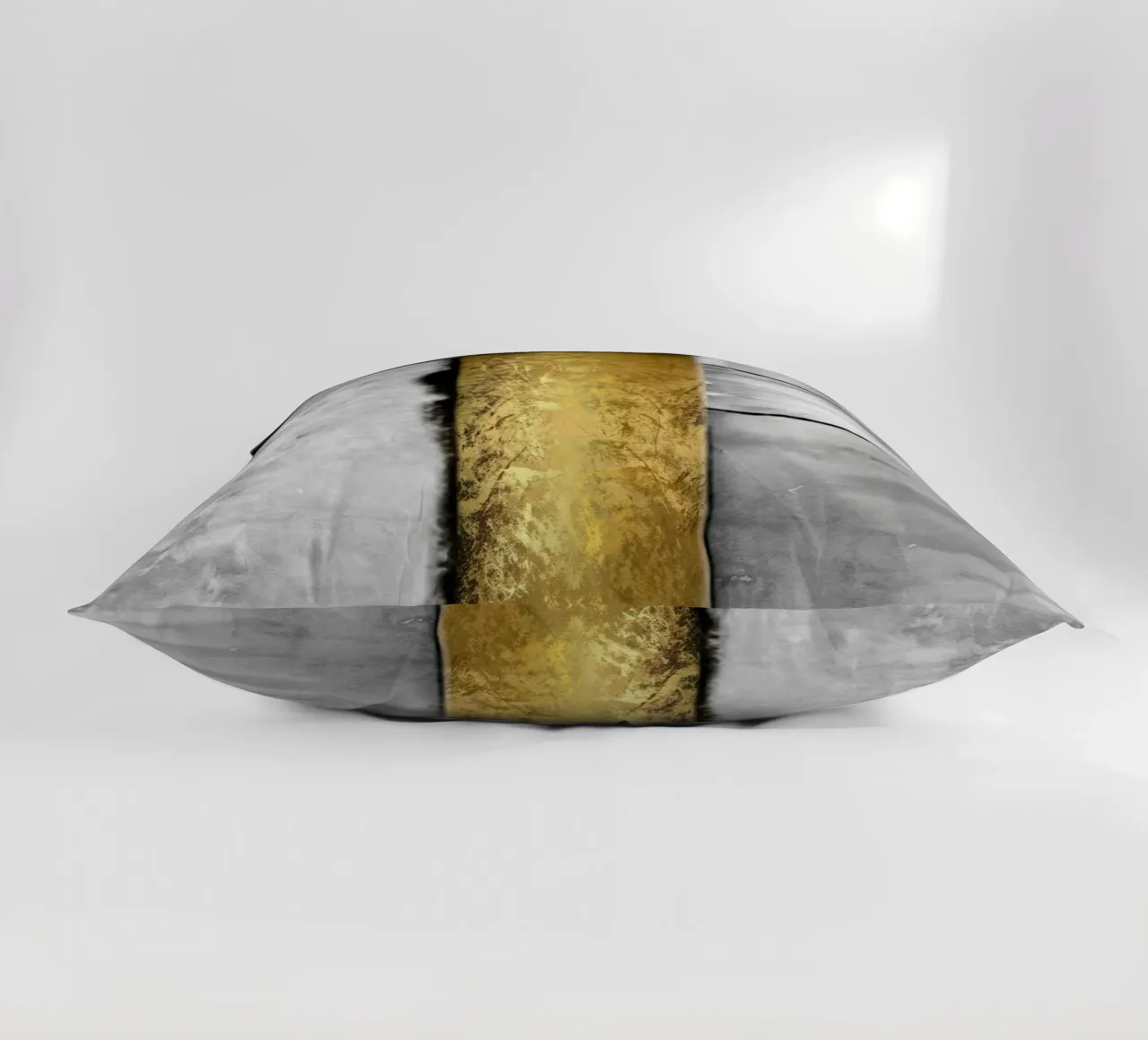 Gray abstract art a golden rectangle cuscino da vintageshop