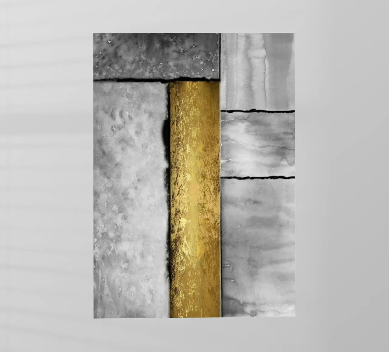 Gray abstract art a golden rectangle pellicola backlit da vintageshop