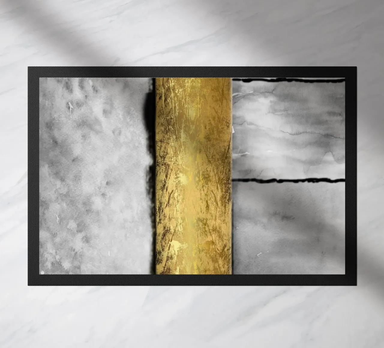 Gray abstract art a golden rectangle zerbino da vintageshop