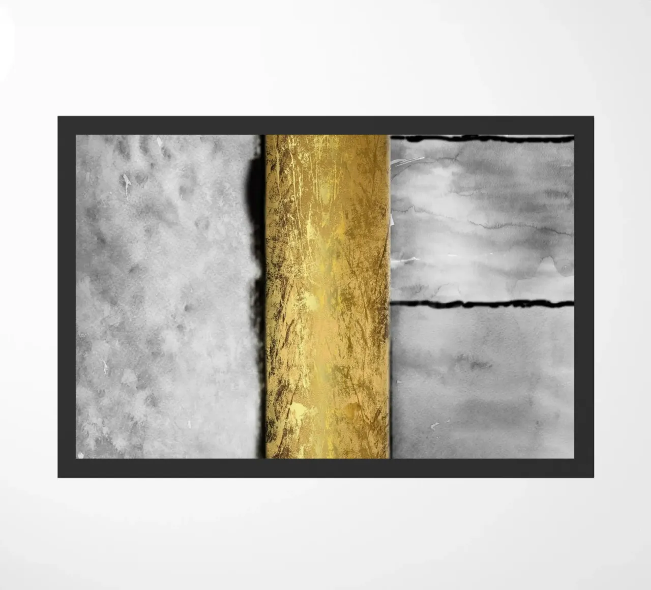 Gray abstract art a golden rectangle zerbino da vintageshop