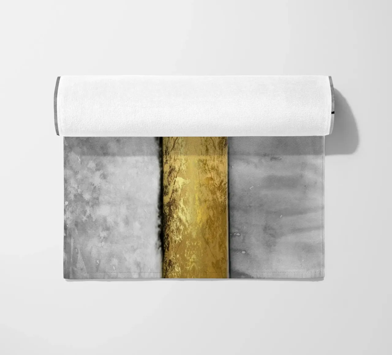 Gray abstract art a golden rectangle telo mare da vintageshop