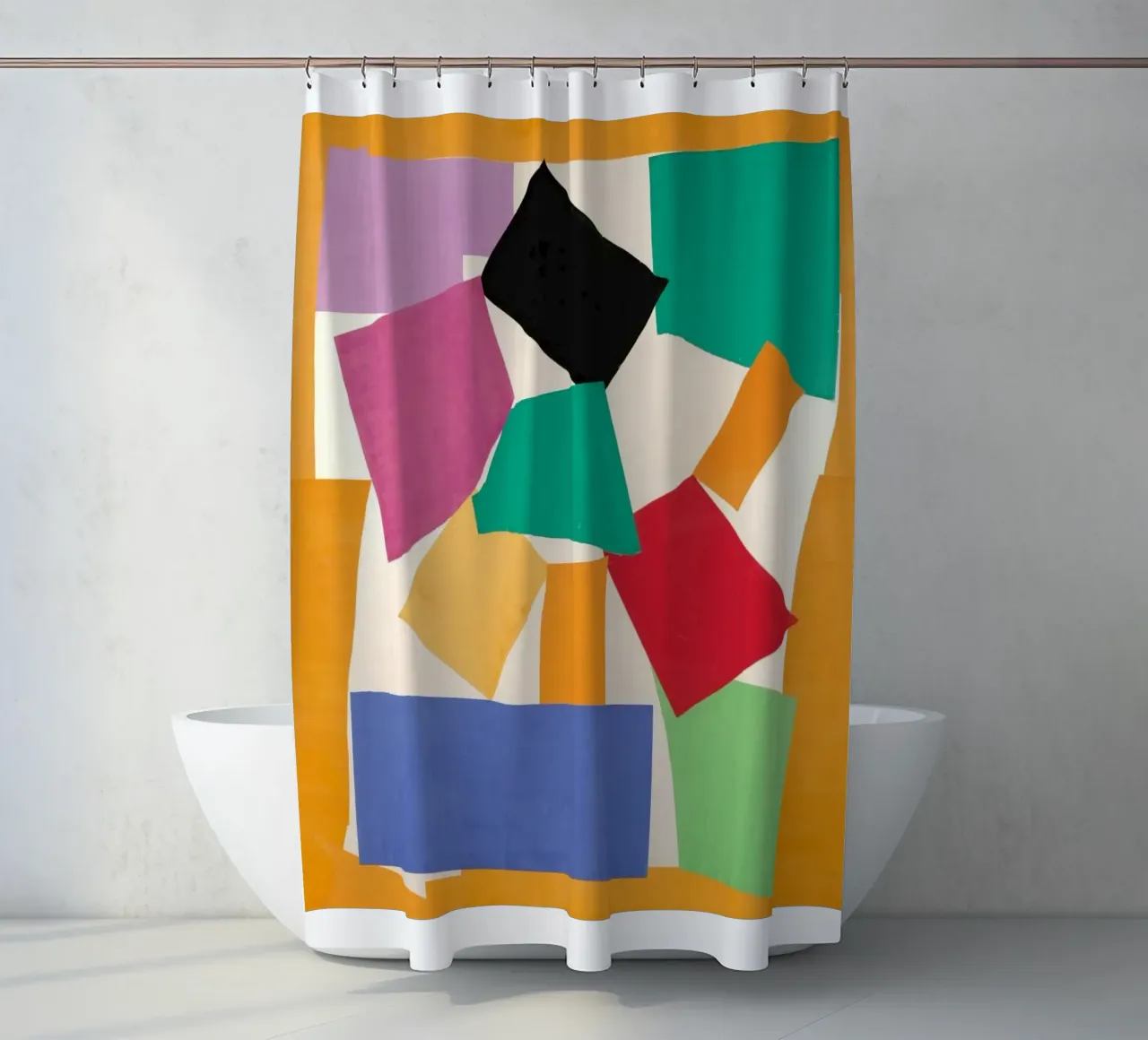rectangular abstract element shower curtain by uklik sell