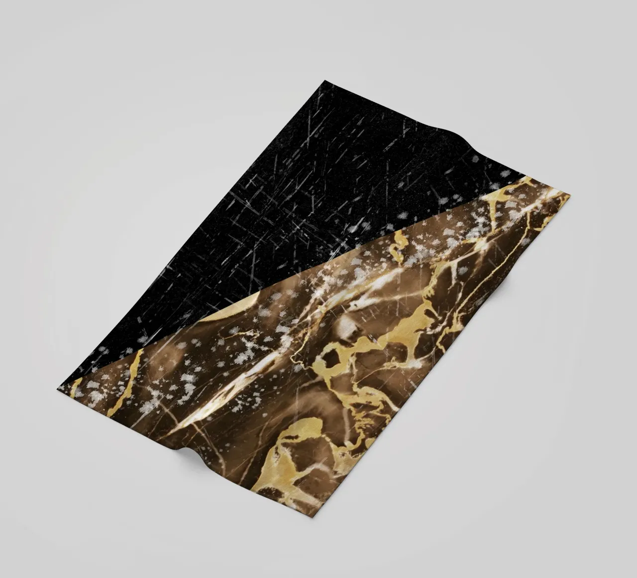 Abstract art black with gold telo mare da vintageshop