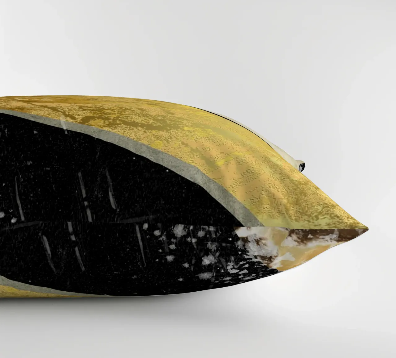 Abstract art black with gold and beige in waves cuscino da vintageshop