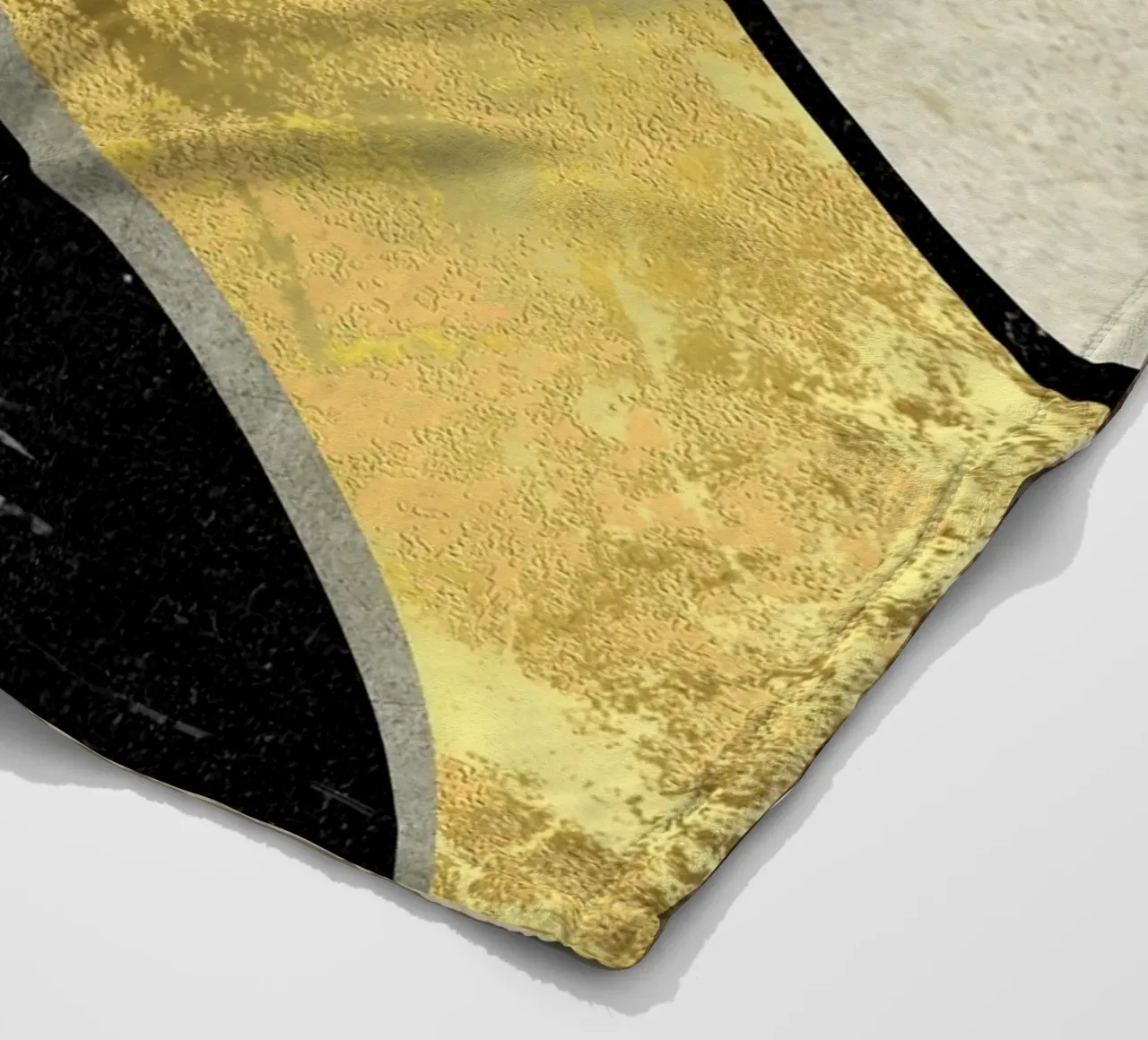 Abstract art black with gold and beige in waves coperta in pile da vintageshop