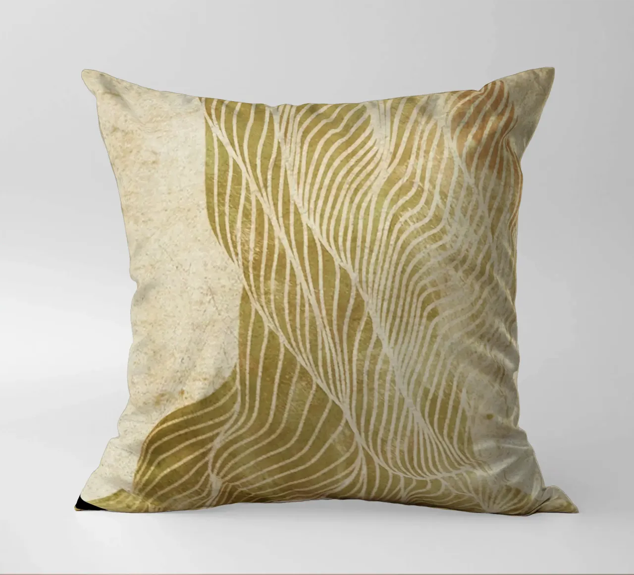 Abstract art organic white lines cuscino da vintageshop
