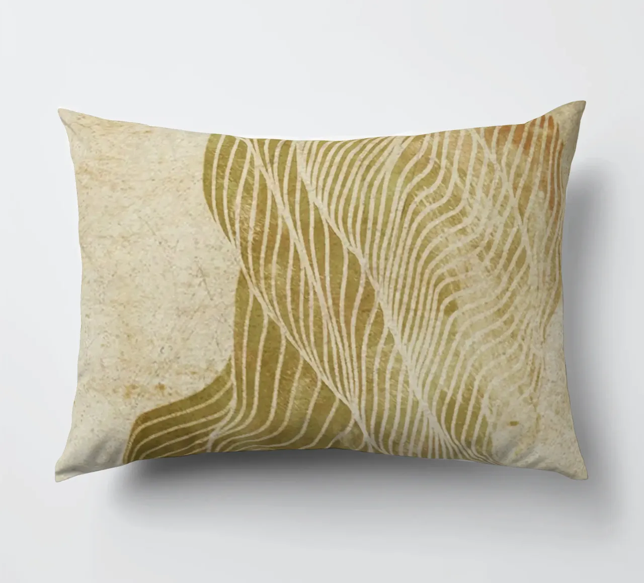 Abstract art organic white lines cuscino da vintageshop
