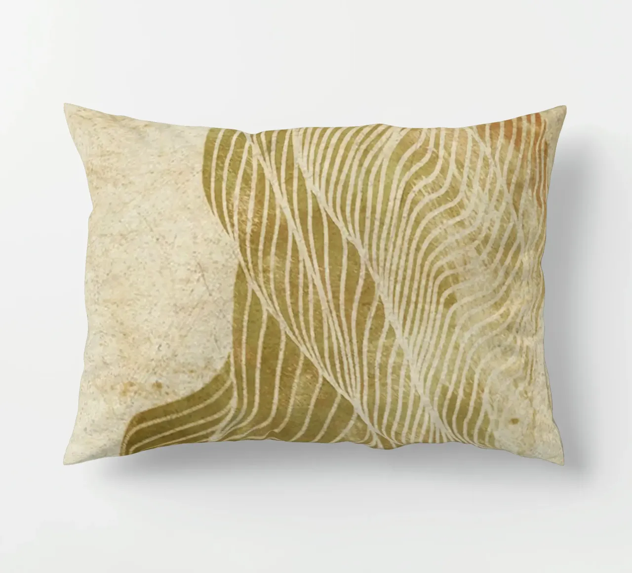 Abstract art organic white lines cuscino da vintageshop
