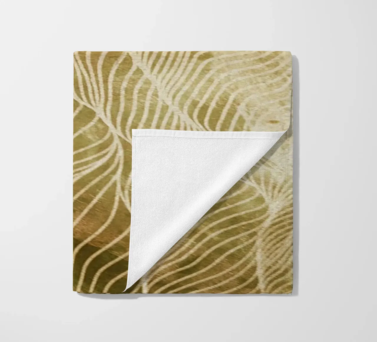 Abstract art organic white lines telo mare da vintageshop