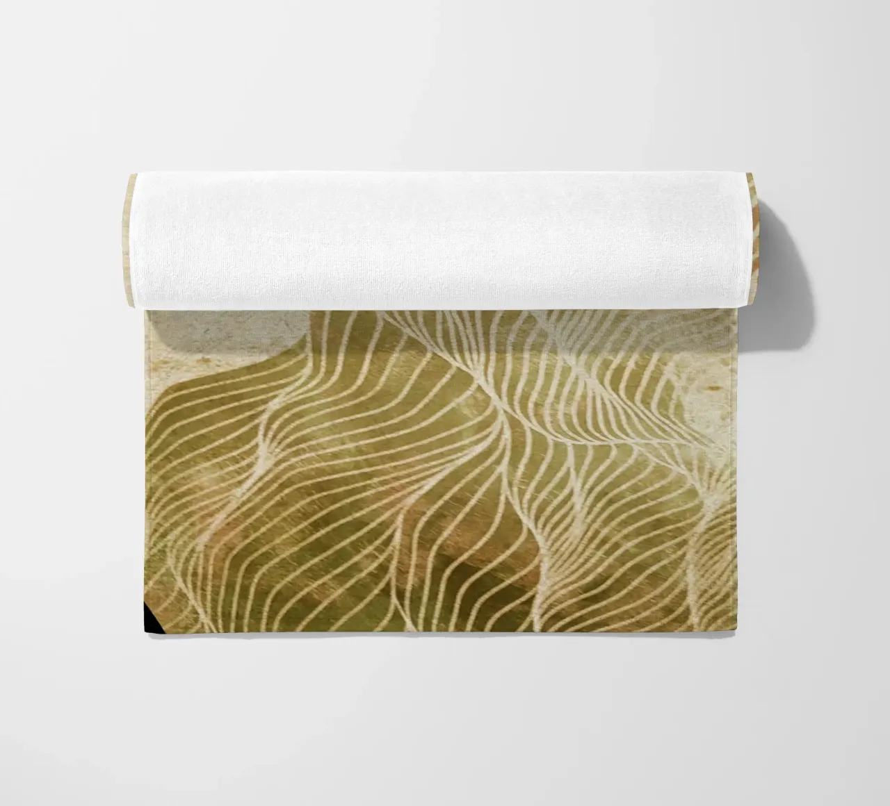 Abstract art organic white lines telo mare da vintageshop