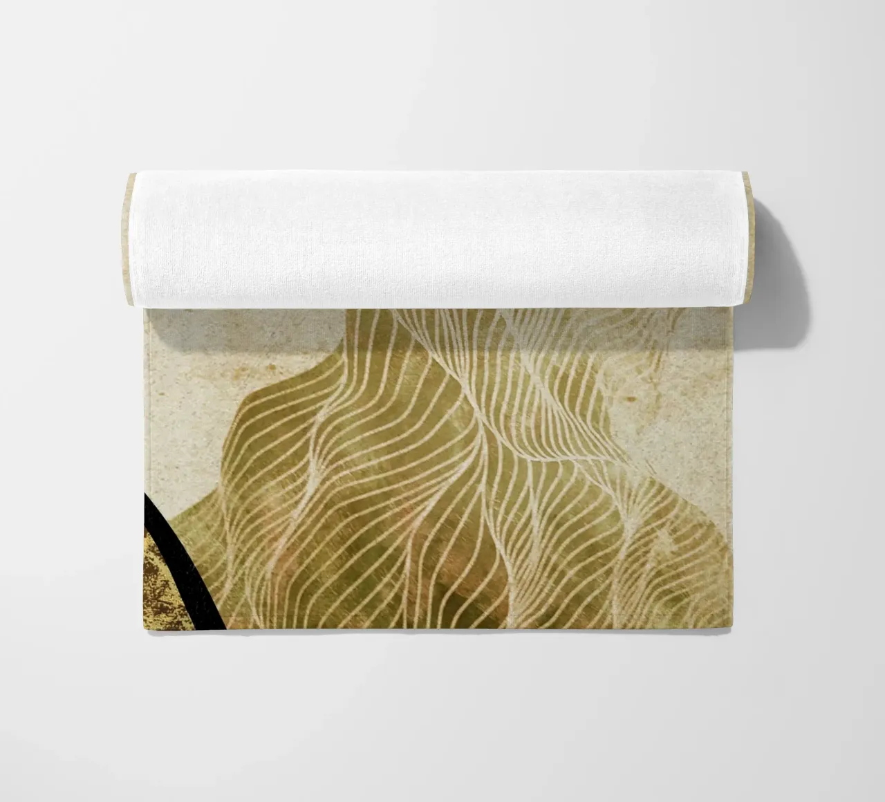 Abstract art organic white lines telo mare da vintageshop