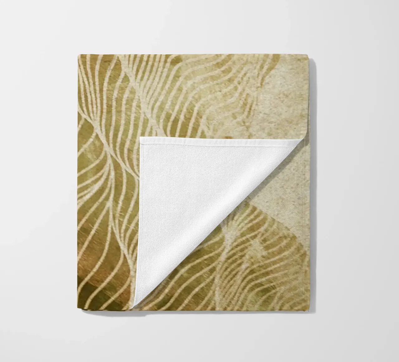 Abstract art organic white lines telo mare da vintageshop