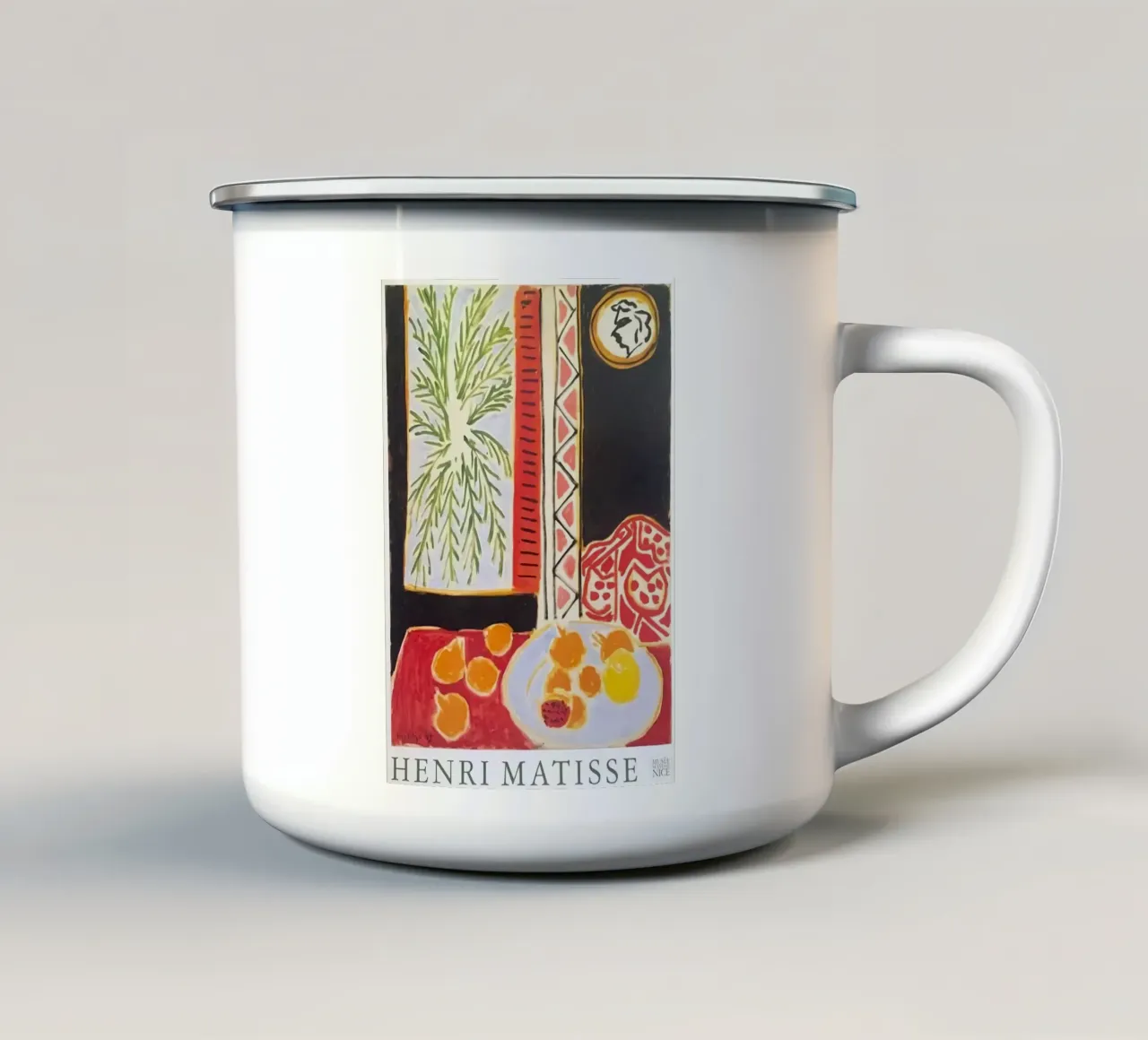 Zitrone-Granatapfel und Teller Emaille Tasse von uklik sell