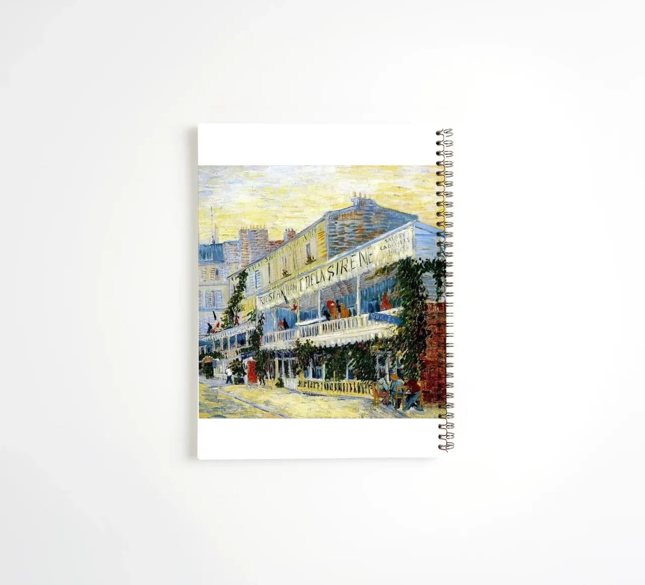 build a cafe with a sign on the roof spiral notebook by cloud shop