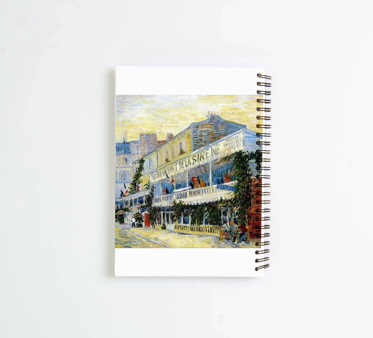 build a cafe with a sign on the roof spiral notebook by cloud shop