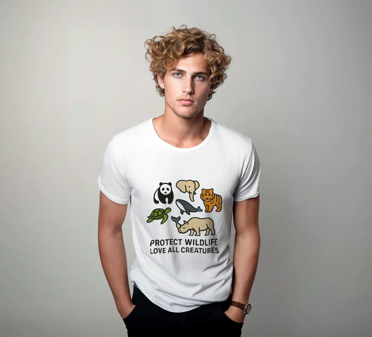 Proteggere la fauna selvatica Amare tutte le creature - Contro gli animali in via di estinzione t-shirt da artdesign1985