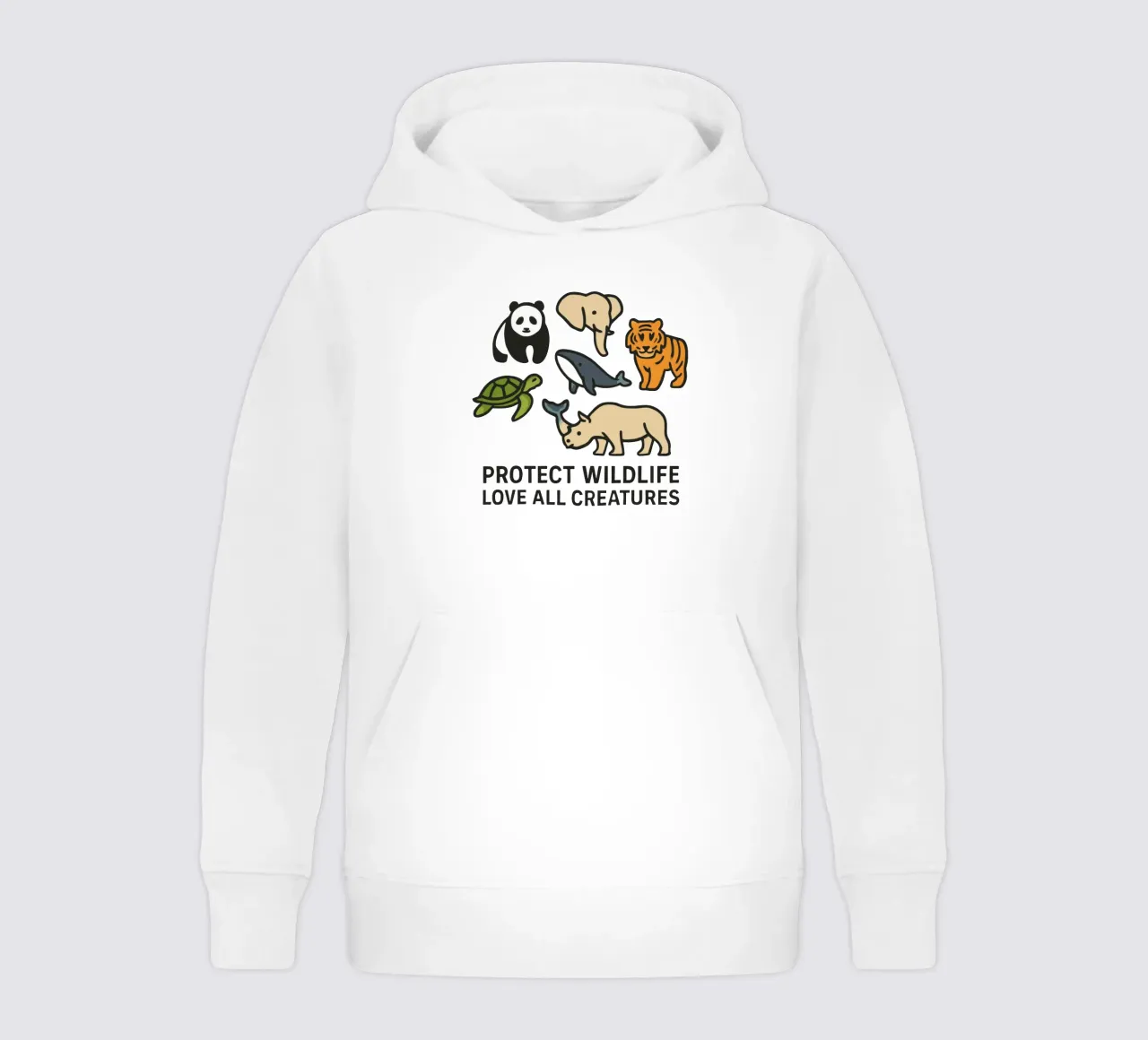 Proteggere la fauna selvatica Amare tutte le creature - Contro gli animali in via di estinzione felpa bambino con cappuccio da artdesign1985