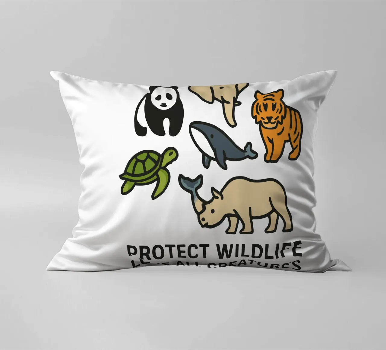 Proteggere la fauna selvatica Amare tutte le creature - Contro gli animali in via di estinzione cuscino da artdesign1985