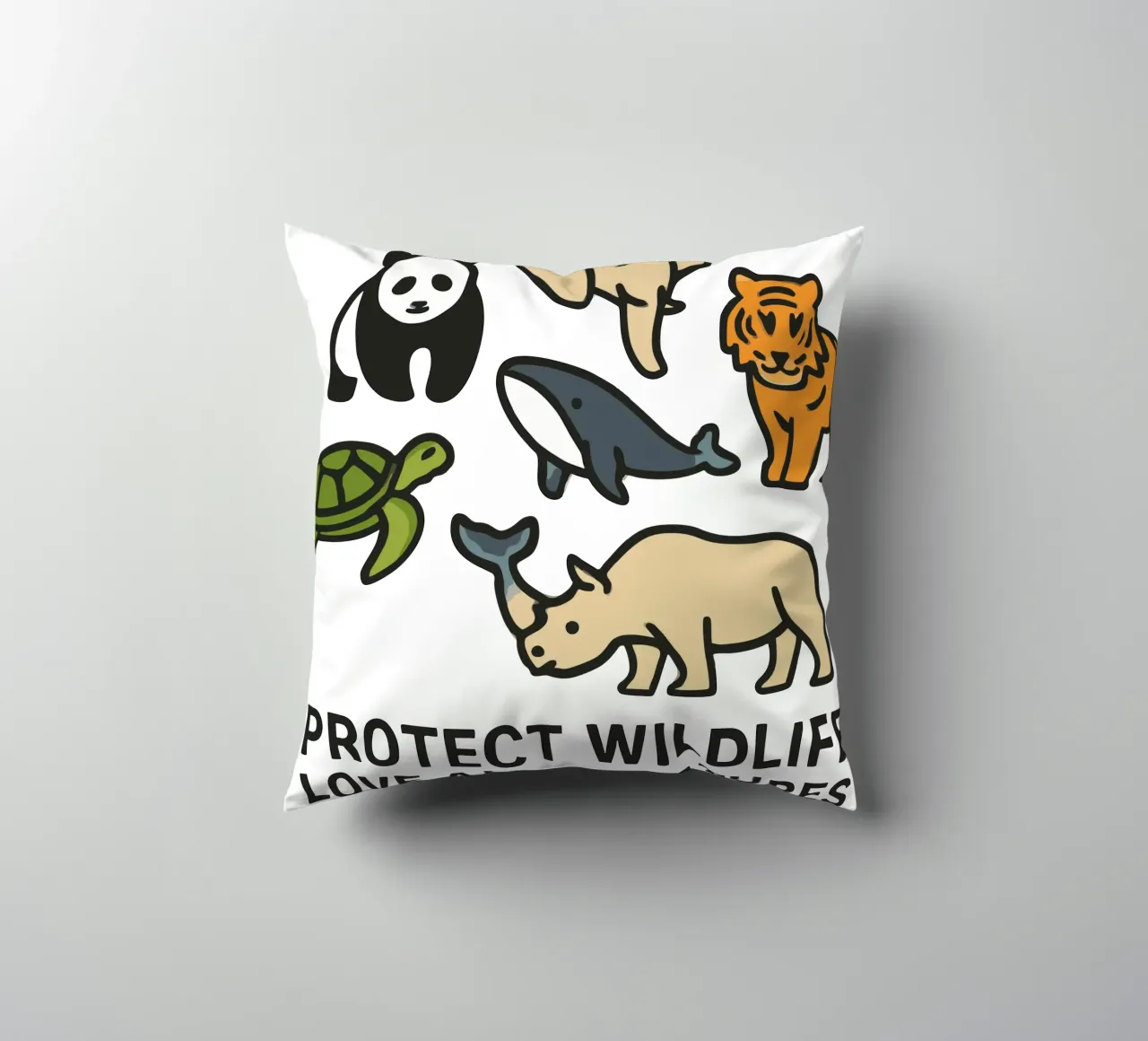 Proteggere la fauna selvatica Amare tutte le creature - Contro gli animali in via di estinzione cuscino da artdesign1985
