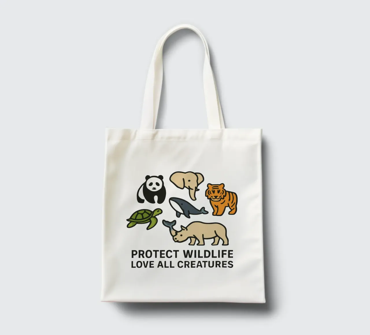 Proteggere la fauna selvatica Amare tutte le creature - Contro gli animali in via di estinzione borsa in juta da artdesign1985