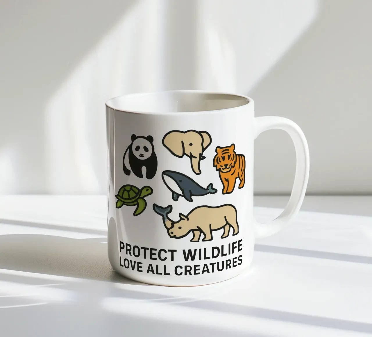 Proteggere la fauna selvatica Amare tutte le creature - Contro gli animali in via di estinzione tazza in ceramica da artdesign1985