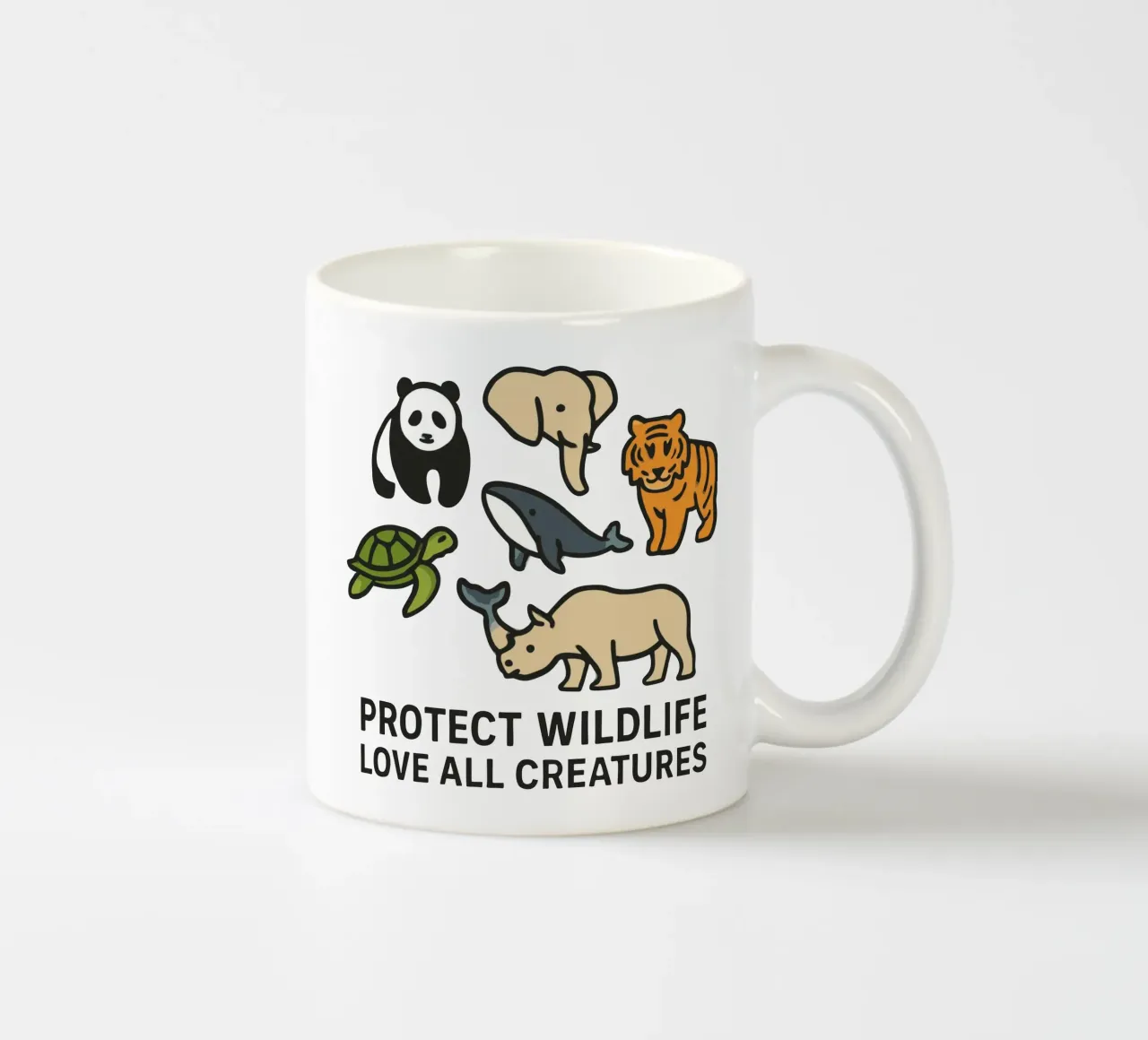Proteggere la fauna selvatica Amare tutte le creature - Contro gli animali in via di estinzione tazza in ceramica da artdesign1985