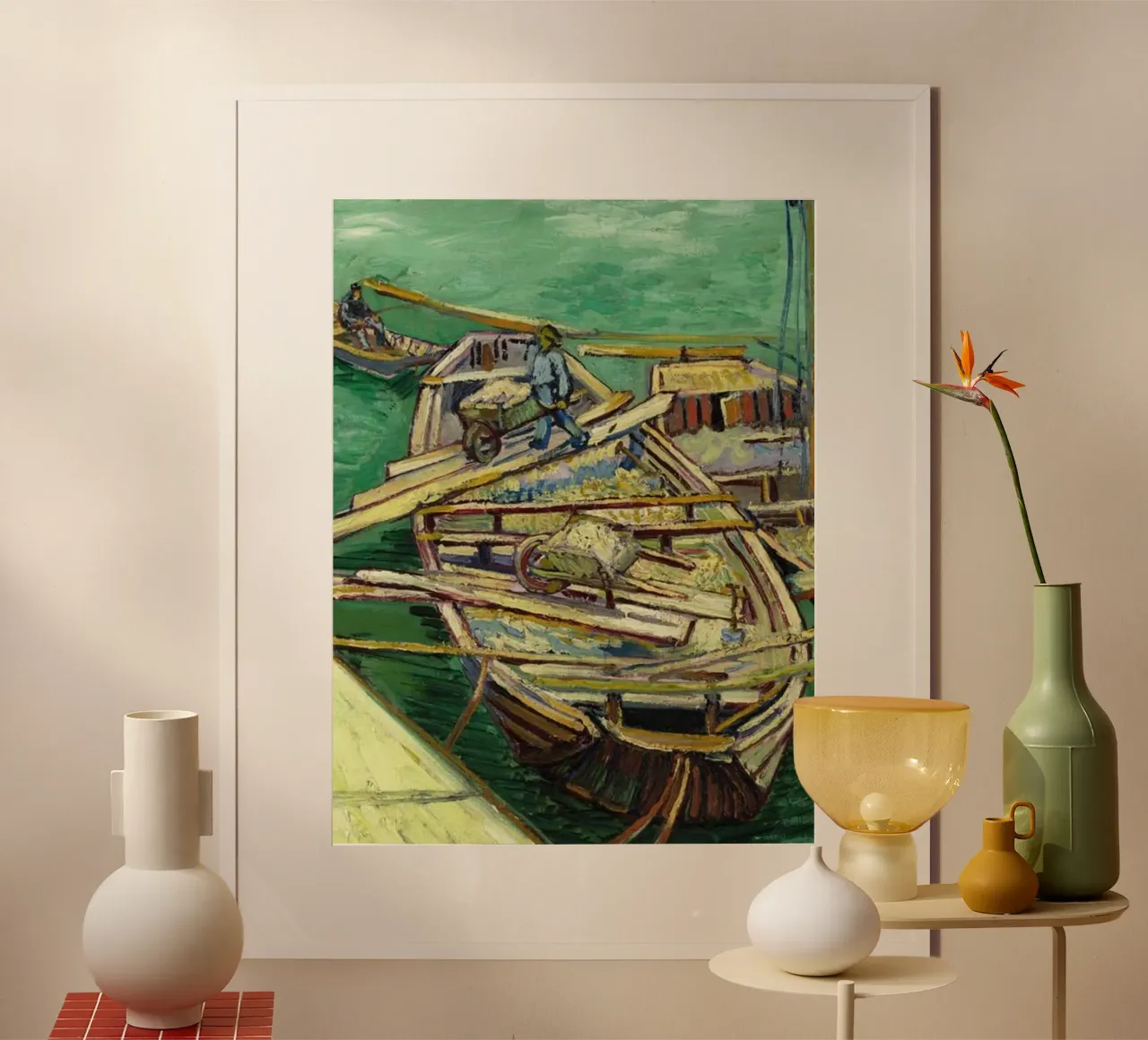 Dinge vom Boot nehmen Poster mit Aluminium Rahmen von cloud shop