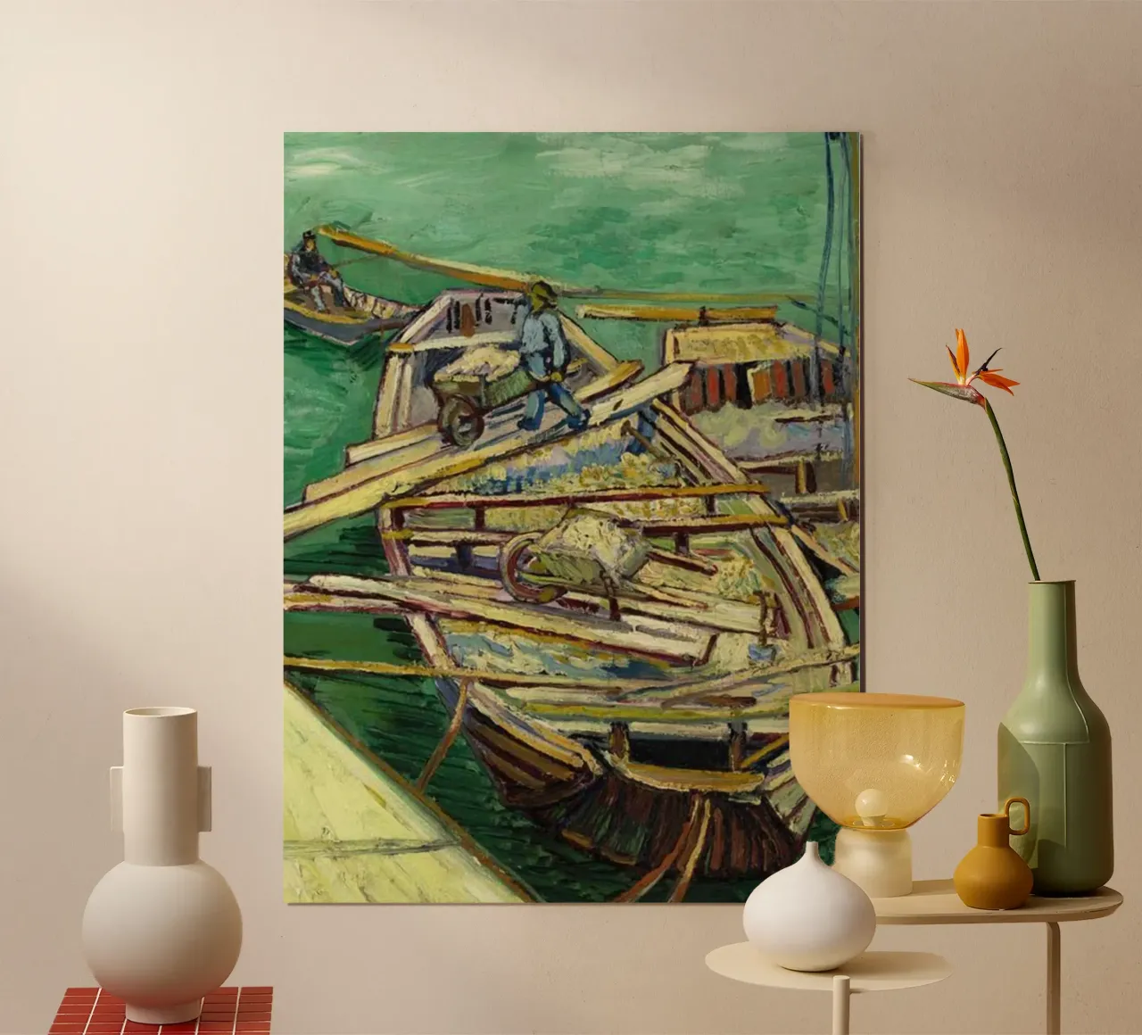 Dinge vom Boot nehmen Poster mit Aluminium Rahmen von cloud shop