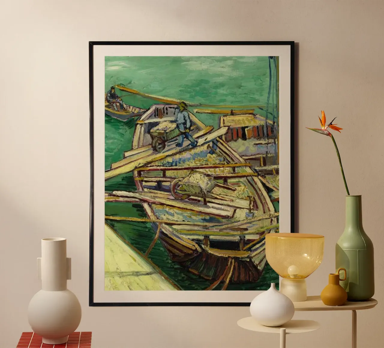 Dinge vom Boot nehmen Poster mit Aluminium Rahmen von cloud shop