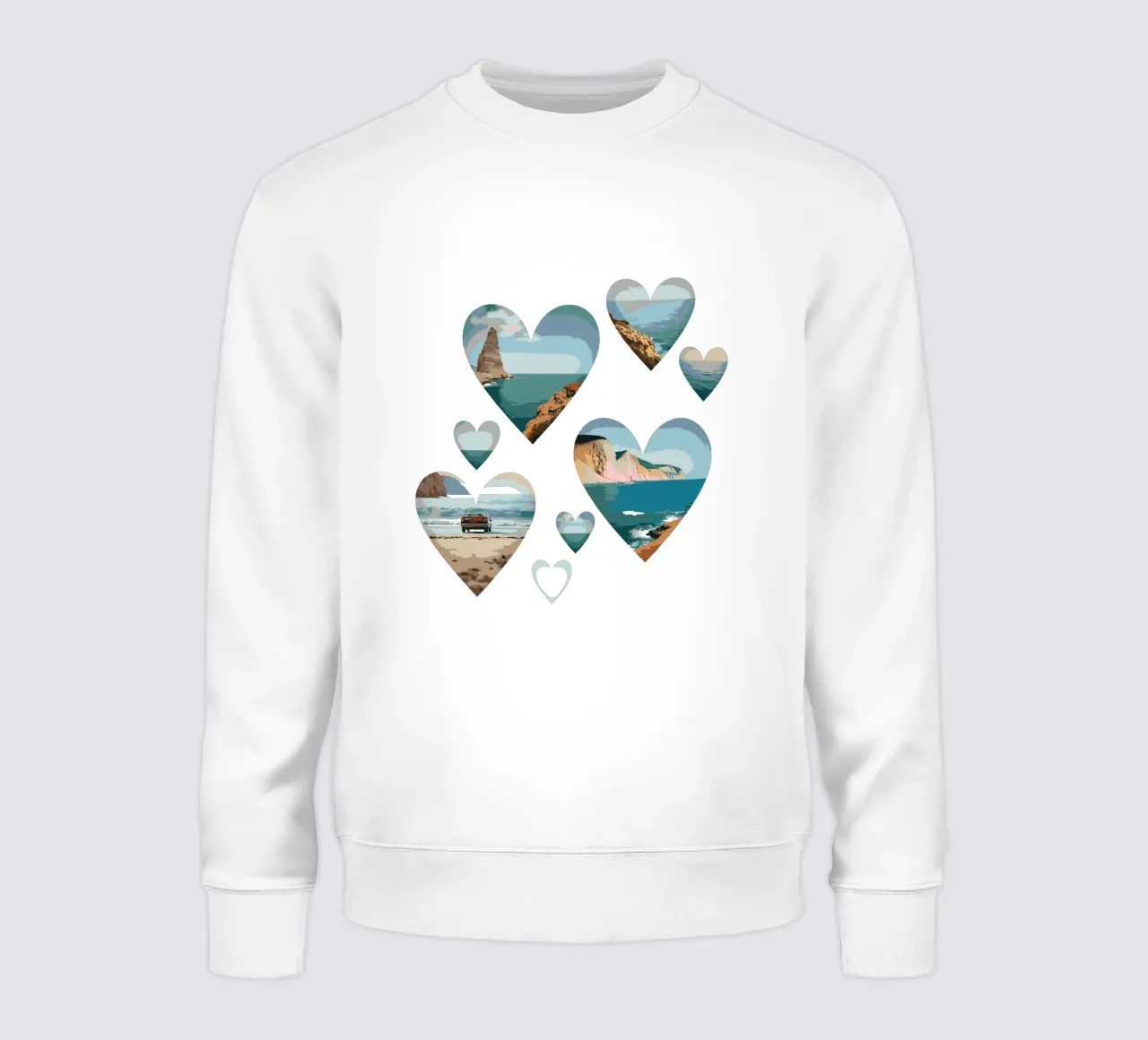 Paesaggi del cuore costiero - Design di scenari da spiaggia con amore per l'oceano felpa da artdesign1985
