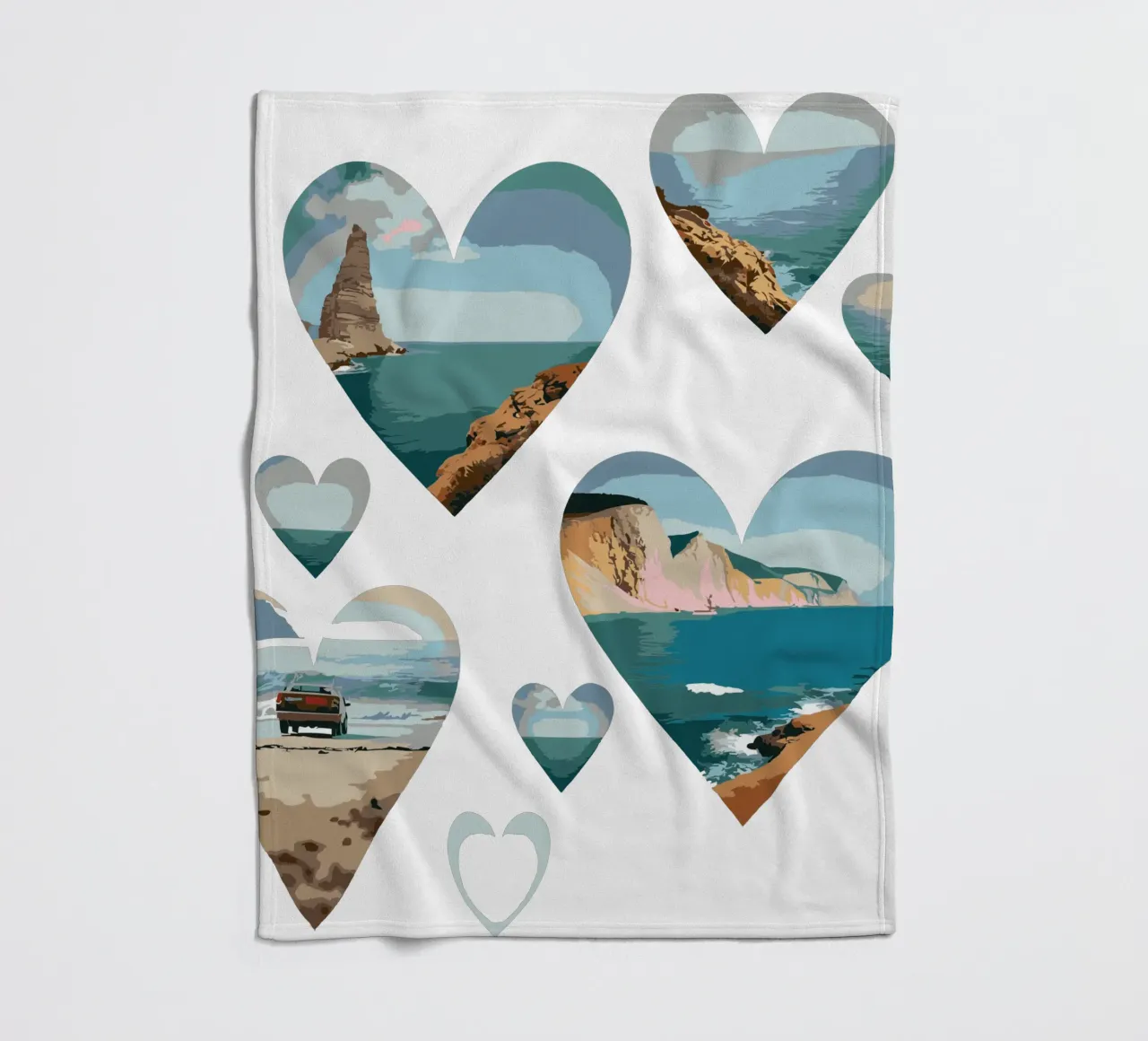 Paesaggi del cuore costiero - Design di scenari da spiaggia con amore per l'oceano coperta in pile da artdesign1985
