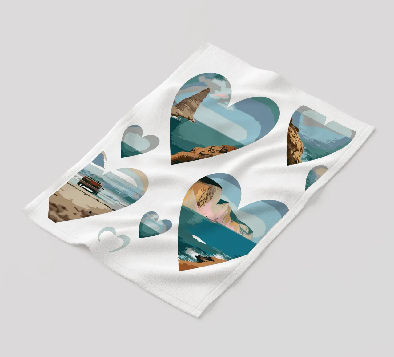 Paesaggi del cuore costiero - Design di scenari da spiaggia con amore per l'oceano coperta in pile da artdesign1985