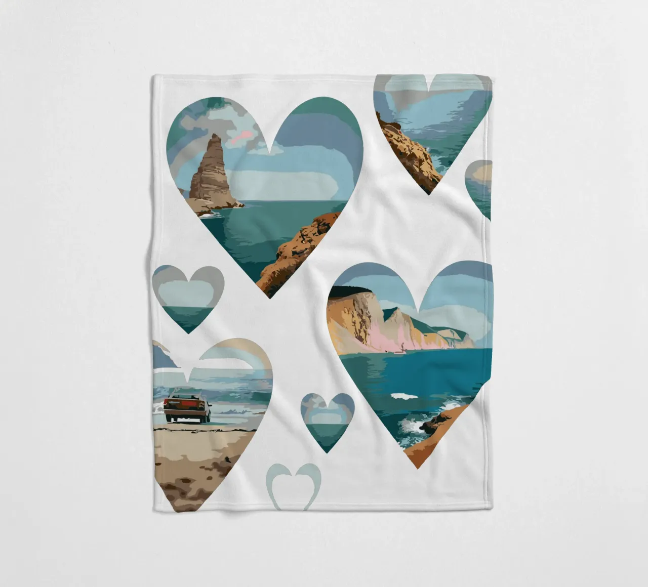 Paesaggi del cuore costiero - Design di scenari da spiaggia con amore per l'oceano coperta in pile da artdesign1985