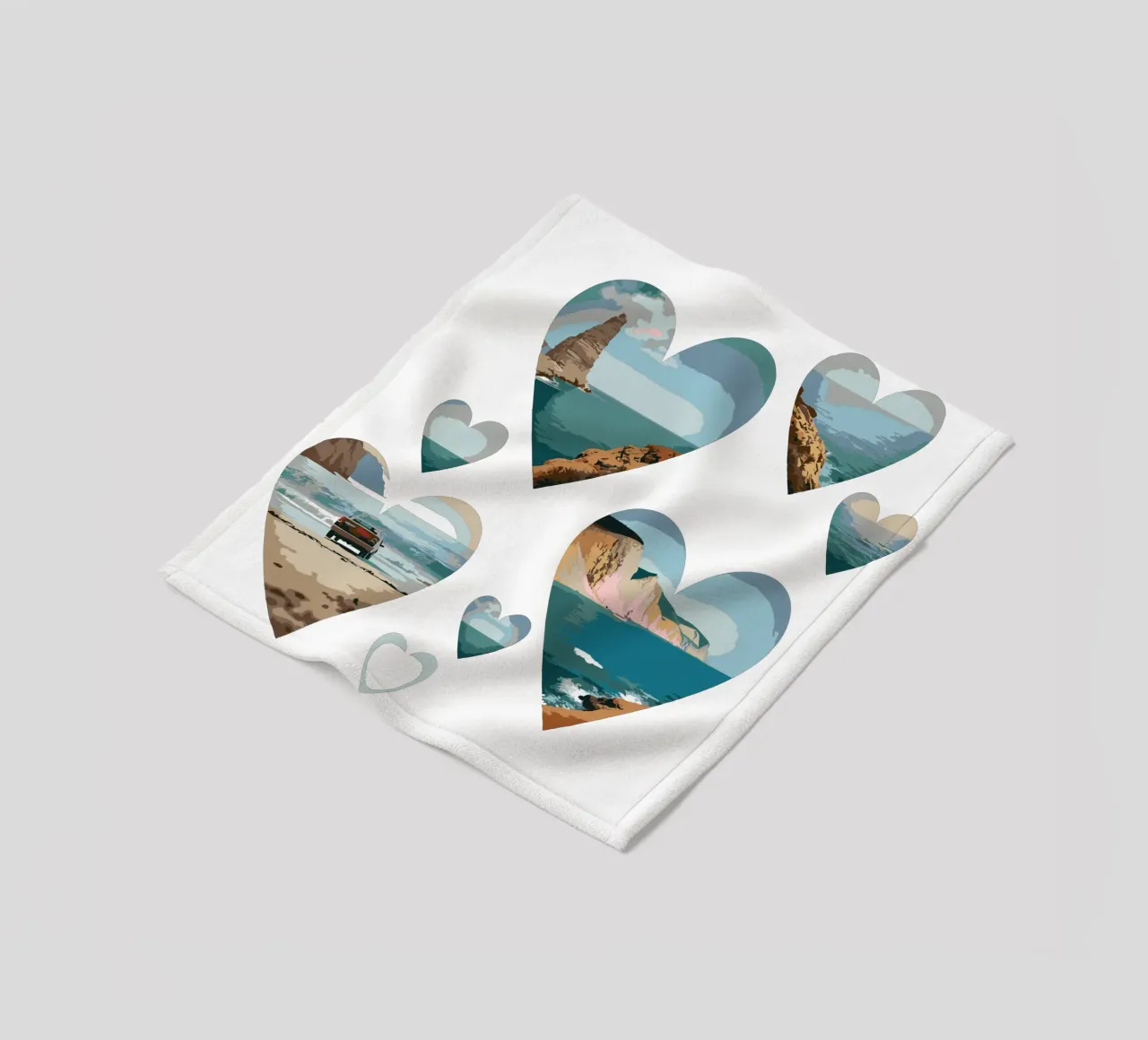 Paesaggi del cuore costiero - Design di scenari da spiaggia con amore per l'oceano coperta in pile da artdesign1985