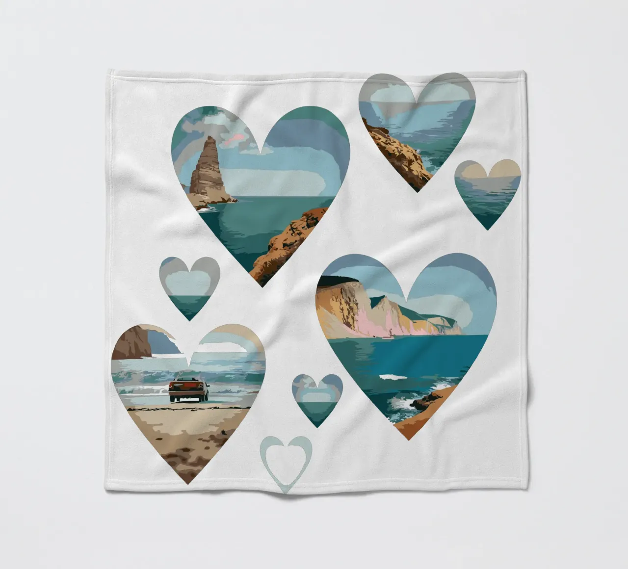 Paesaggi del cuore costiero - Design di scenari da spiaggia con amore per l'oceano coperta in pile da artdesign1985
