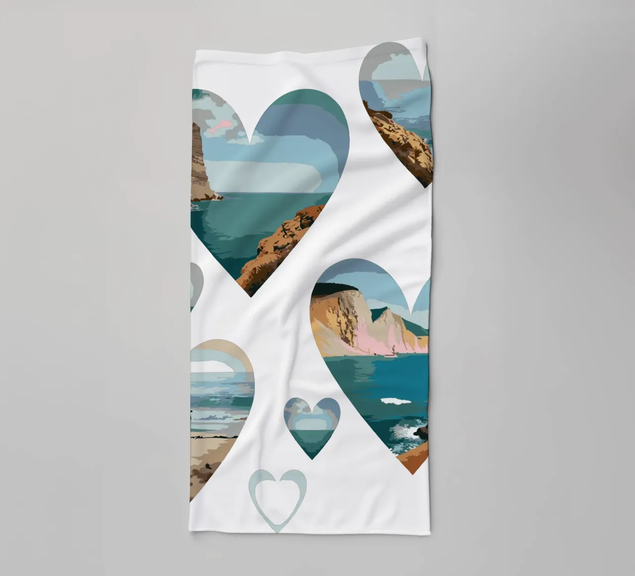 Paesaggi del cuore costiero - Design di scenari da spiaggia con amore per l'oceano asciugamano da bagno da artdesign1985