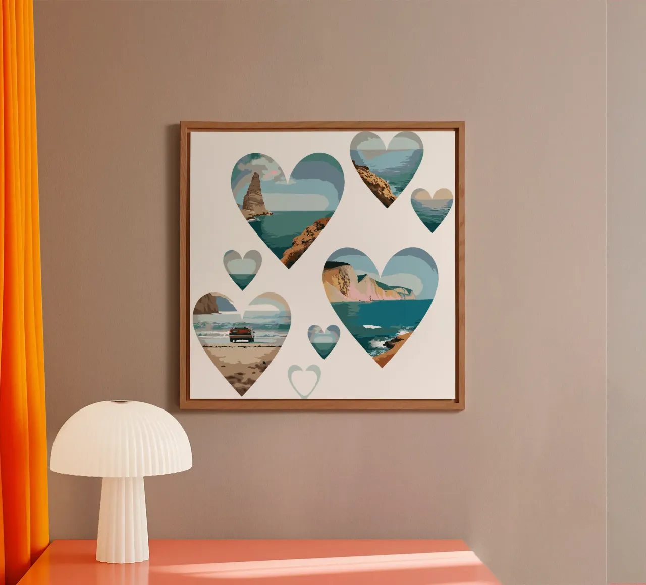 Paesaggi del cuore costiero - Design di scenari da spiaggia con amore per l'oceano alluminio dibond da artdesign1985
