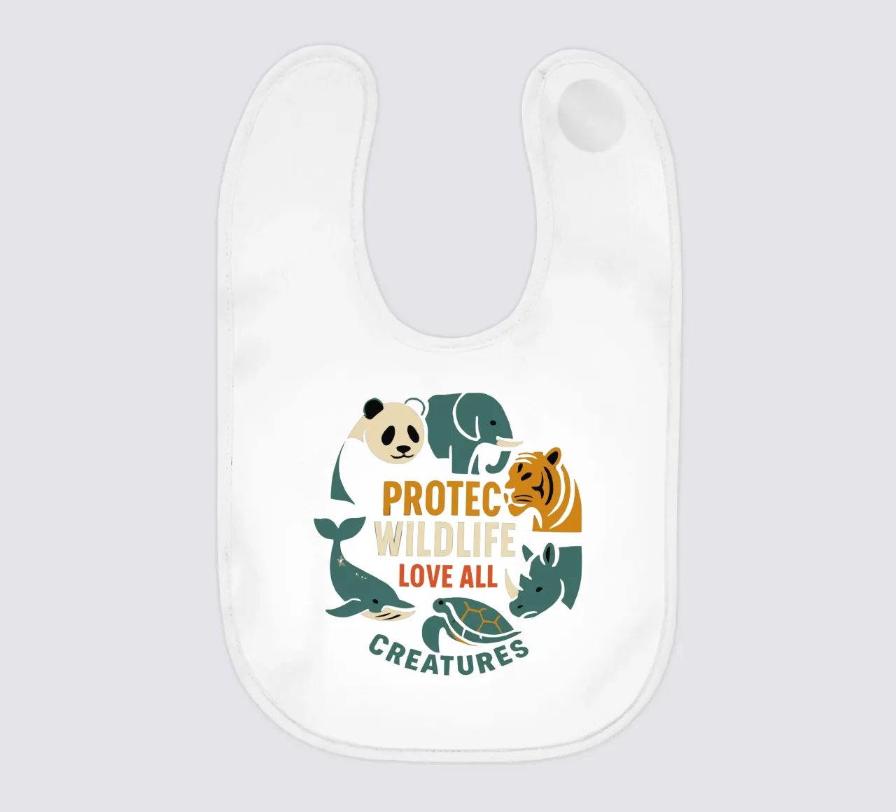 Proteggere la fauna selvatica Amare tutte le creature - Circ degli animali in via di estinzione bavaglino da artdesign1985